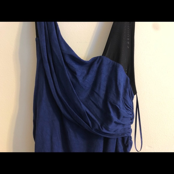 Express Navy Rouched Dress - Picture 2 of 5